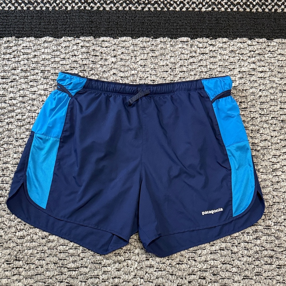 Patagonia Running Shorts Women’s L Lined Zip Pocket Mesh Color Block Athletic